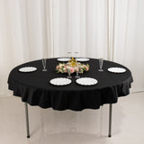 Black Premium Scuba Round Tablecloth, Wrinkle Free Polyester Seamless Tablecloth - 70inch