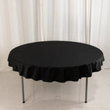 Black Premium Scuba Round Tablecloth, Wrinkle Free Polyester Seamless Tablecloth - 70inch