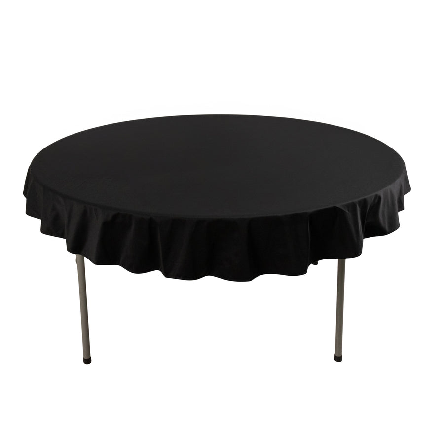 Black Premium Scuba Round Tablecloth, Wrinkle Free Polyester Seamless Tablecloth - 70inch