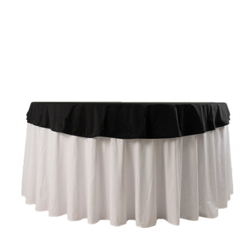 Premium Scuba Round 70" Tablecloth Black - Wrinkle Free & Stain Resistant Table Cover for Weddings and Banquets