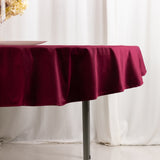 Burgundy Premium Scuba Round Tablecloth, Wrinkle Free Polyester Seamless Tablecloth - 70inch