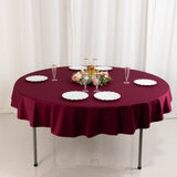 Burgundy Premium Scuba Round Tablecloth, Wrinkle Free Polyester Seamless Tablecloth - 70inch