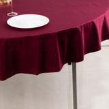 Burgundy Premium Scuba Round Tablecloth, Wrinkle Free Polyester Seamless Tablecloth - 70inch