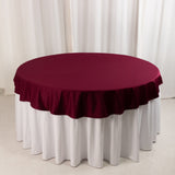 Burgundy Premium Scuba Round Tablecloth, Wrinkle Free Polyester Seamless Tablecloth - 70inch