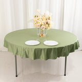 Dusty Sage Green Premium Scuba Round Tablecloth, Wrinkle Free Polyester Seamless Tablecloth - 70inch