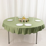 Dusty Sage Green Premium Scuba Round Tablecloth, Wrinkle Free Polyester Seamless Tablecloth - 70inch