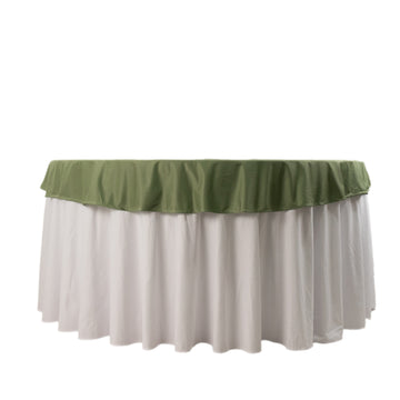 70" Dusty Sage Green Premium Scuba Wrinkle Free Round Tablecloth, Seamless Scuba Polyester Tablecloth