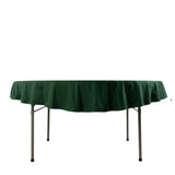 Hunter Emerald Green Premium Scuba Round Tablecloth, Wrinkle Free Polyester Seamless - 70inch