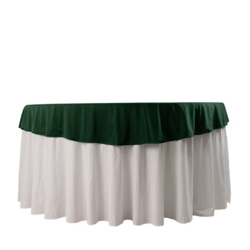 70" Hunter Emerald Green Premium Scuba Wrinkle Free Round Tablecloth, Seamless Scuba Polyester Tablecloth