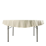 70inch Ivory Premium Scuba Wrinkle Free Round Tablecloth, Seamless Scuba Polyester Tablecloth