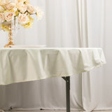 70inch Ivory Premium Scuba Wrinkle Free Round Tablecloth, Seamless Scuba Polyester Tablecloth