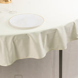 70inch Ivory Premium Scuba Wrinkle Free Round Tablecloth, Seamless Scuba Polyester Tablecloth