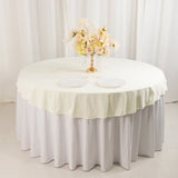 Premium Scuba Round 70" Tablecloth Ivory - Wrinkle Free & Stain Resistant Table Cover