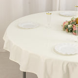 70inch Ivory Premium Scuba Wrinkle Free Round Tablecloth, Seamless Scuba Polyester Tablecloth