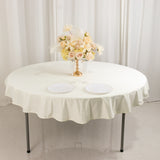 70inch Ivory Premium Scuba Wrinkle Free Round Tablecloth, Seamless Scuba Polyester Tablecloth