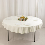 70inch Ivory Premium Scuba Wrinkle Free Round Tablecloth, Seamless Scuba Polyester Tablecloth