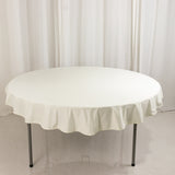 70inch Ivory Premium Scuba Wrinkle Free Round Tablecloth, Seamless Scuba Polyester Tablecloth