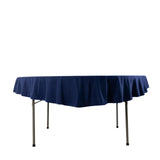 Navy Blue Premium Scuba Round Tablecloth, Wrinkle Free Polyester Seamless Tablecloth - 70inch