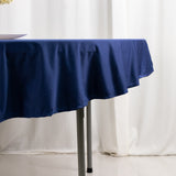 Navy Blue Premium Scuba Round Tablecloth, Wrinkle Free Polyester Seamless Tablecloth - 70inch