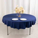 Navy Blue Premium Scuba Round Tablecloth, Wrinkle Free Polyester Seamless Tablecloth - 70inch