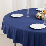 Navy Blue Premium Scuba Round Tablecloth, Wrinkle Free Polyester Seamless Tablecloth - 70inch