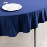 Navy Blue Premium Scuba Round Tablecloth, Wrinkle Free Polyester Seamless Tablecloth - 70inch