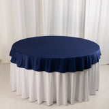 Navy Blue Premium Scuba Round Tablecloth, Wrinkle Free Polyester Seamless Tablecloth - 70inch