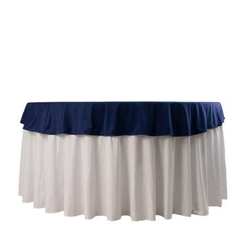 70" Navy Blue Premium Scuba Wrinkle Free Round Tablecloth, Seamless Scuba Polyester Tablecloth