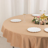 Nude Premium Scuba Round Tablecloth, Wrinkle Free Polyester Seamless Tablecloth - 70inch