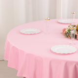 Pink Premium Scuba Round Tablecloth, Wrinkle Free Polyester Seamless Tablecloth - 70inch