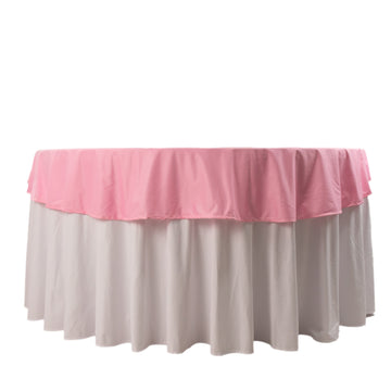 70" Pink Premium Scuba Wrinkle Free Round Tablecloth, Seamless Scuba Polyester Tablecloth