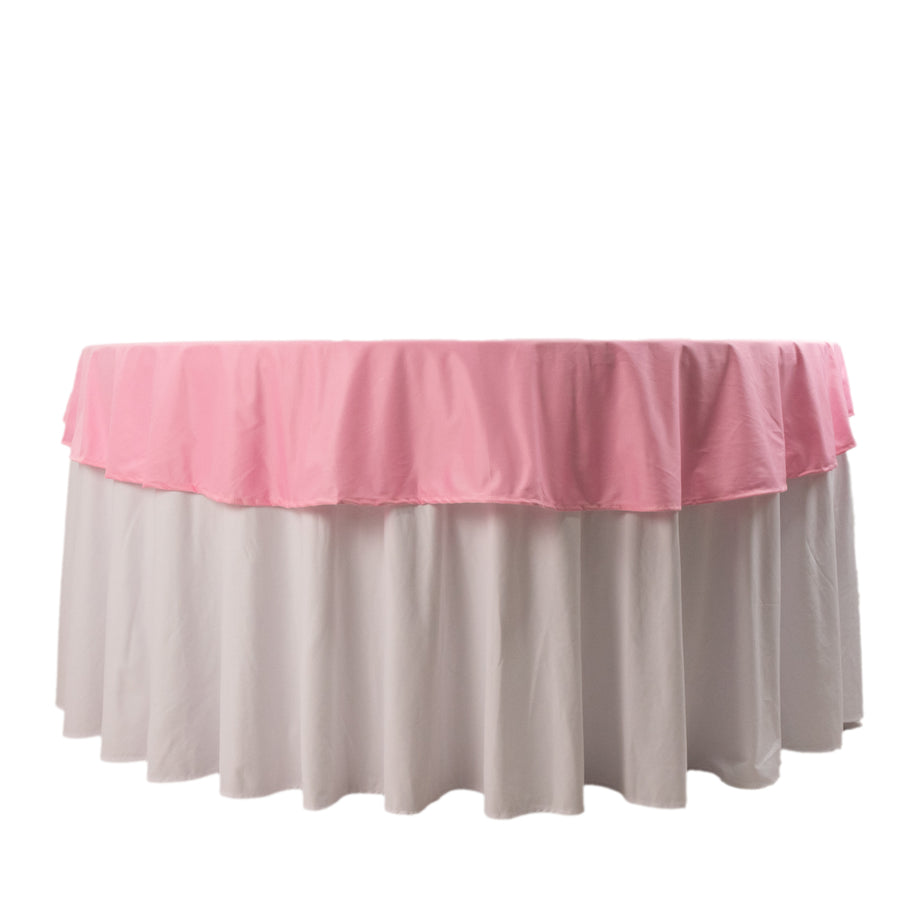 Pink Premium Scuba Round Tablecloth, Wrinkle Free Polyester Seamless Tablecloth - 70inch