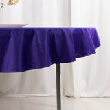 Purple Premium Scuba Round Tablecloth, Wrinkle Free Polyester Seamless Tablecloth - 70inch