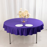 Purple Premium Scuba Round Tablecloth, Wrinkle Free Polyester Seamless Tablecloth - 70inch