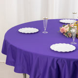 Purple Premium Scuba Round Tablecloth, Wrinkle Free Polyester Seamless Tablecloth - 70inch