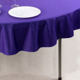 Purple Premium Scuba Round Tablecloth, Wrinkle Free Polyester Seamless Tablecloth - 70inch