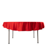 Red Premium Scuba Round Tablecloth, Wrinkle Free Polyester Seamless Tablecloth - 70inch