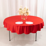 Red Premium Scuba Round Tablecloth, Wrinkle Free Polyester Seamless Tablecloth - 70inch