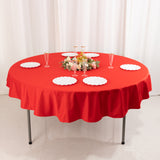 Red Premium Scuba Round Tablecloth, Wrinkle Free Polyester Seamless Tablecloth - 70inch