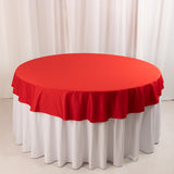 Red Premium Scuba Round Tablecloth, Wrinkle Free Polyester Seamless Tablecloth - 70inch