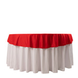 Red Premium Scuba Round Tablecloth, Wrinkle Free Polyester Seamless Tablecloth - 70inch