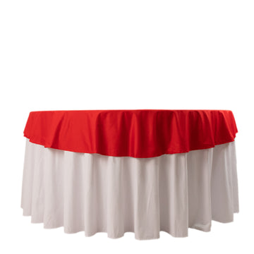 70" Red Premium Scuba Wrinkle Free Round Tablecloth, Seamless Scuba Polyester Tablecloth