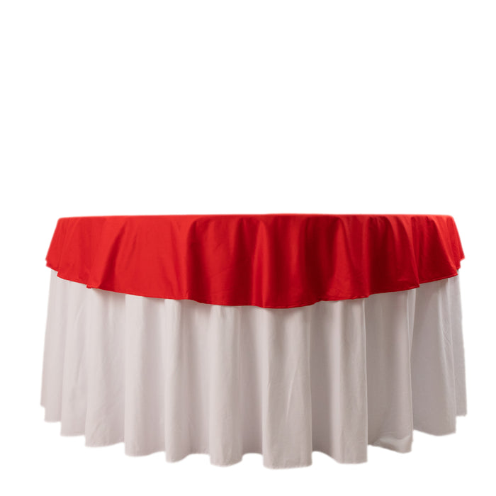 Red Premium Scuba Round Tablecloth, Wrinkle Free Polyester Seamless Tablecloth - 70inch