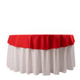 70" Red Premium Scuba Wrinkle Free Round Tablecloth, Scuba Polyester Tablecloth