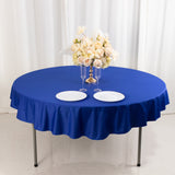 Royal Blue Premium Scuba Round Tablecloth, Wrinkle Free Polyester Seamless Tablecloth - 70inch