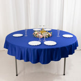 Royal Blue Premium Scuba Round Tablecloth, Wrinkle Free Polyester Seamless Tablecloth - 70inch