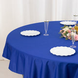 Royal Blue Premium Scuba Round Tablecloth, Wrinkle Free Polyester Seamless Tablecloth - 70inch