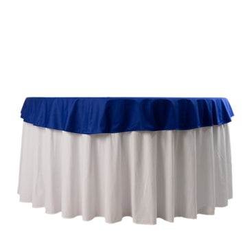 70" Royal Blue Premium Scuba Wrinkle Free Round Tablecloth, Seamless Scuba Polyester Tablecloth