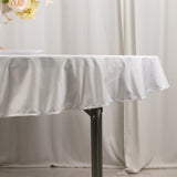 70inch White Premium Scuba Wrinkle Free Round Tablecloth, Seamless Scuba Polyester Tablecloth