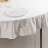 70inch White Premium Scuba Wrinkle Free Round Tablecloth, Seamless Scuba Polyester Tablecloth